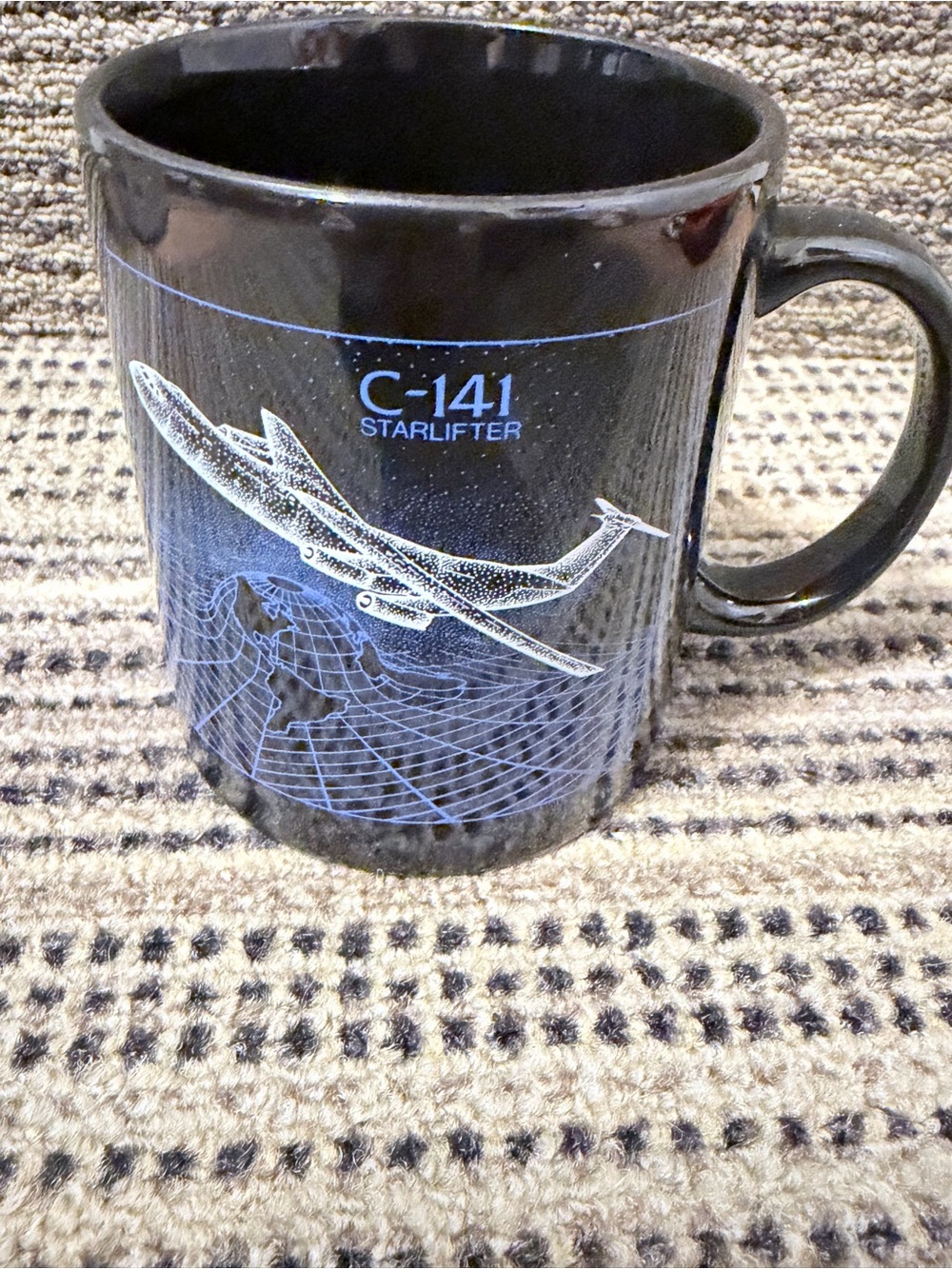 C-141 Starlifter Black Aviation Ceramic Mug